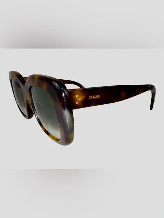 CELINE STELLA OVERSIZED  TORTOISESHELL SUNGLASSES - Picture 3 of 10